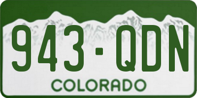 CO license plate 943QDN