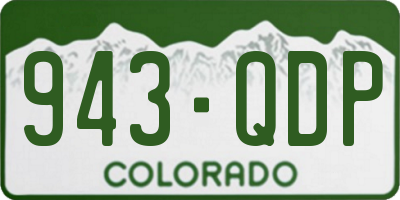 CO license plate 943QDP