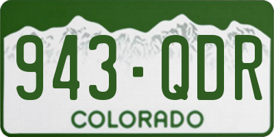 CO license plate 943QDR