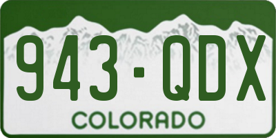CO license plate 943QDX