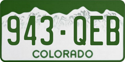CO license plate 943QEB