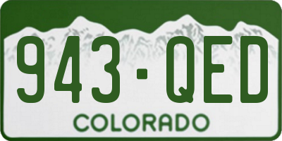 CO license plate 943QED