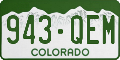 CO license plate 943QEM