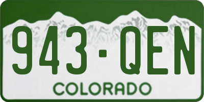 CO license plate 943QEN