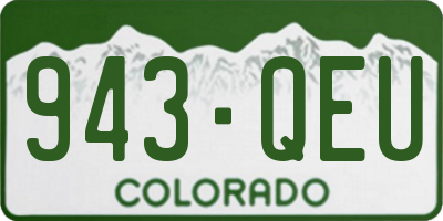 CO license plate 943QEU