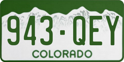 CO license plate 943QEY
