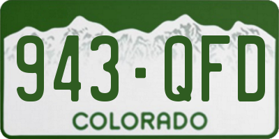 CO license plate 943QFD