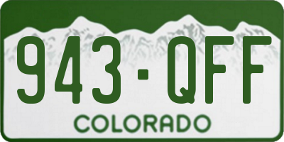 CO license plate 943QFF