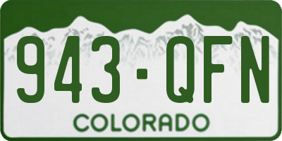 CO license plate 943QFN