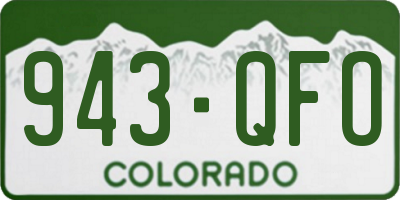 CO license plate 943QFO