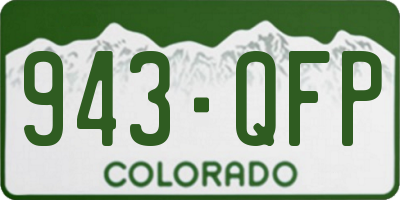 CO license plate 943QFP