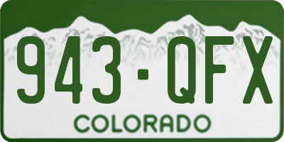 CO license plate 943QFX