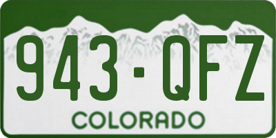CO license plate 943QFZ
