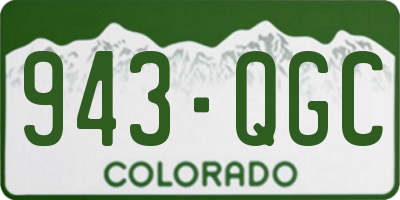 CO license plate 943QGC