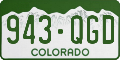 CO license plate 943QGD