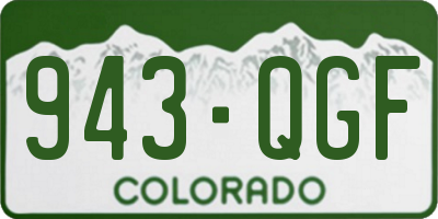 CO license plate 943QGF