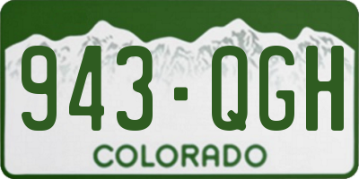 CO license plate 943QGH