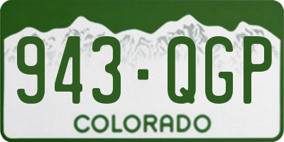 CO license plate 943QGP