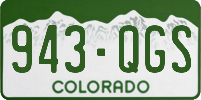 CO license plate 943QGS
