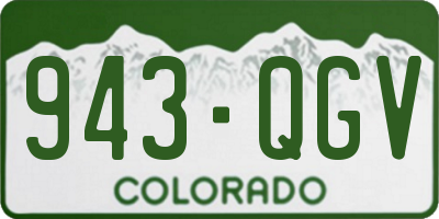 CO license plate 943QGV