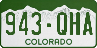 CO license plate 943QHA