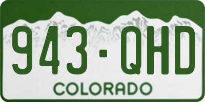 CO license plate 943QHD