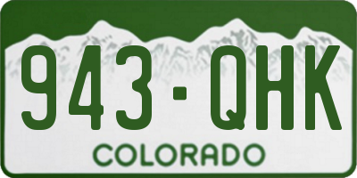 CO license plate 943QHK