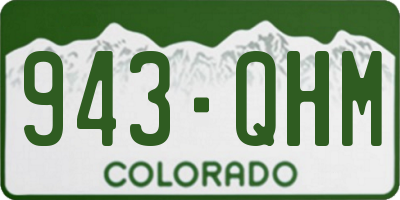 CO license plate 943QHM