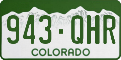 CO license plate 943QHR