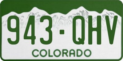 CO license plate 943QHV