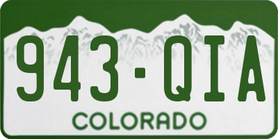 CO license plate 943QIA