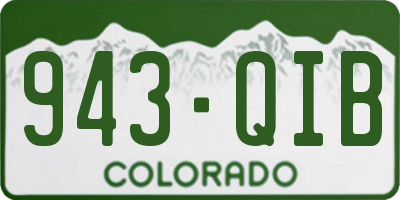 CO license plate 943QIB
