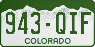 CO license plate 943QIF