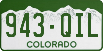 CO license plate 943QIL