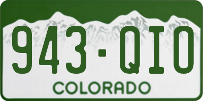 CO license plate 943QIO