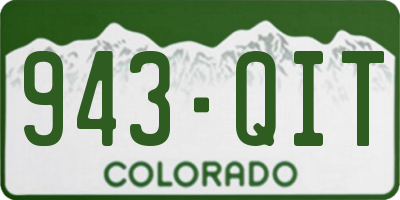 CO license plate 943QIT