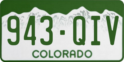 CO license plate 943QIV