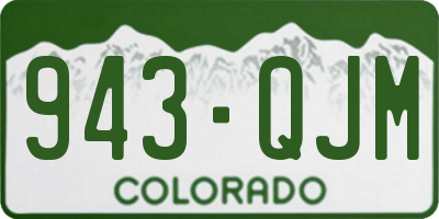 CO license plate 943QJM