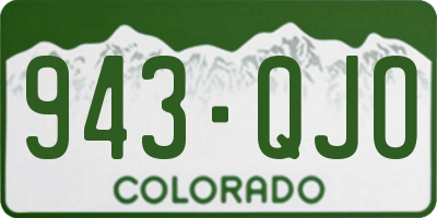 CO license plate 943QJO