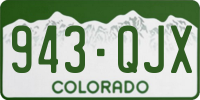 CO license plate 943QJX