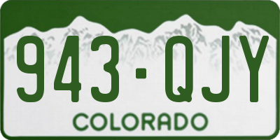 CO license plate 943QJY