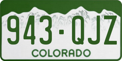 CO license plate 943QJZ