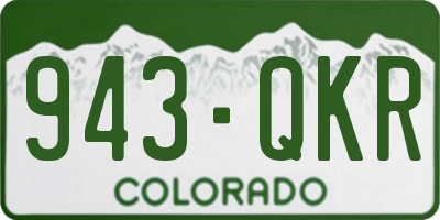 CO license plate 943QKR