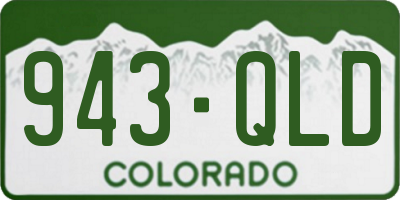 CO license plate 943QLD