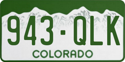 CO license plate 943QLK