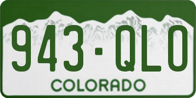 CO license plate 943QLO