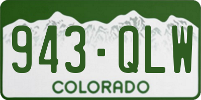 CO license plate 943QLW