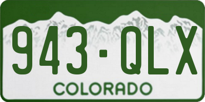 CO license plate 943QLX