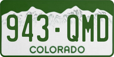CO license plate 943QMD