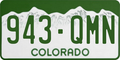 CO license plate 943QMN